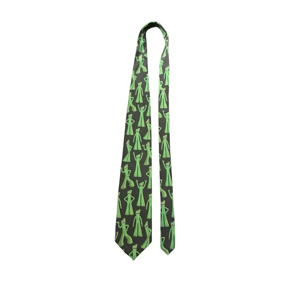 Ralph Marlin Gumby Vintage Novelty Necktie Polyester Black Green 1995